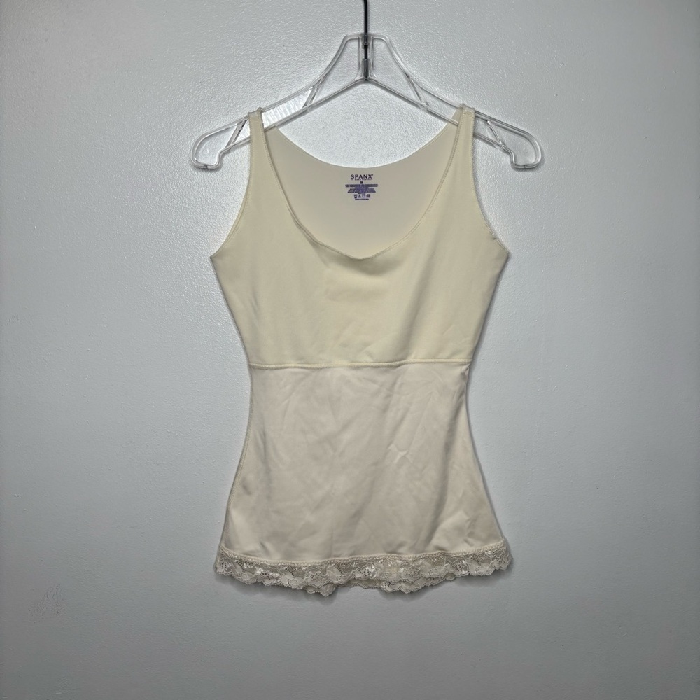 Spanx by Sara Blakely Shaping Cami Tank Top Women’s M Beige Lace Trim